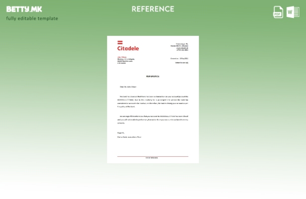 Референтен шаблон за затворање на банката во модерен стил Lithuania Citadele